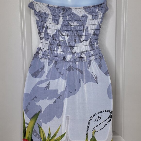 Hibiscus flower Y2K swim suit cover up halter dress Size M - Picture 6 of 12